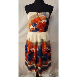 Outback Red Strapless Dress Watercolor Size 4